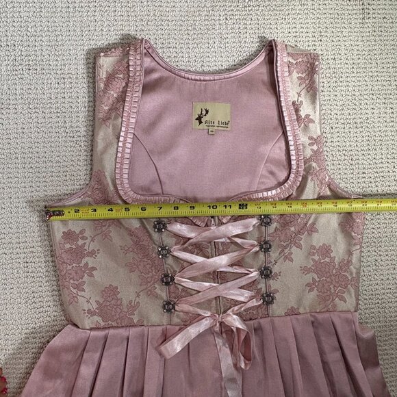 Traditional Bavarian Drindl Dress Midi Lace Satin Embroidery Corset Oktoberfest - Picture 13 of 16